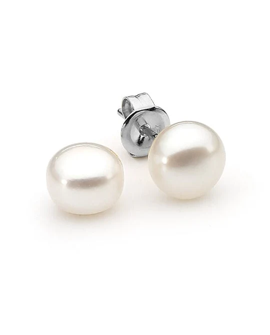 Button Pearl Studs – Ikecho Pearls