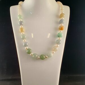 Jadeite and pearl necklace